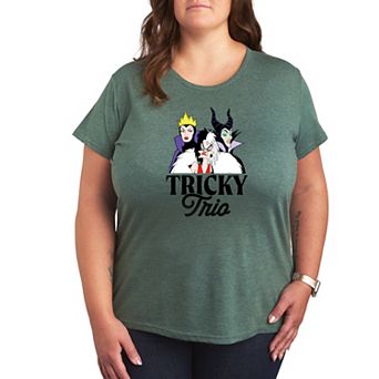 Disney Villain Cruella, Evil Queen & Maleficent Plus Size Tricky Trio Graphic Tee