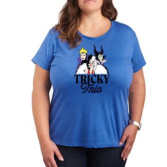 Disney Villain Cruella, Evil Queen & Maleficent Plus Size Tricky Trio Graphic Tee