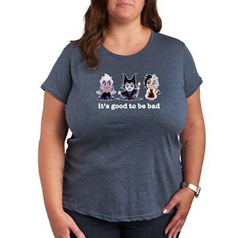 Disney Villain Cruella, Ursula & Maleficient Plus Size It's Good To Be Bad Graphic Tee