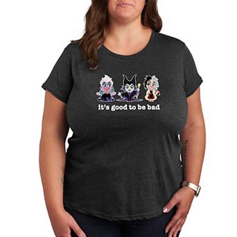 Disney Villain Cruella, Ursula & Maleficient Plus Size It's Good To Be Bad Graphic Tee