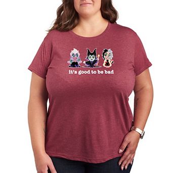 Disney Villain Cruella, Ursula & Maleficient Plus Size It's Good To Be Bad Graphic Tee