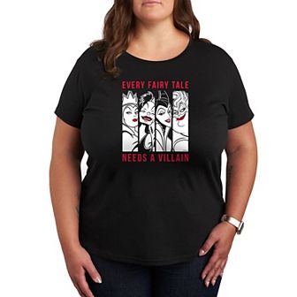 Disney Villain Cruella, Evil Queen, Ursula & Maleficent Plus Size Every Fairytale Graphic Tee