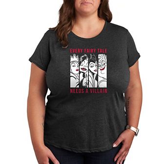 Disney Villain Cruella, Evil Queen, Ursula & Maleficent Plus Size Every Fairytale Graphic Tee