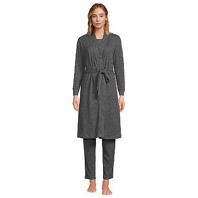 Petite Lands' End Women's Cozy 3-Piece Pajama Top, Pajama Pants and Robe Sleep Set