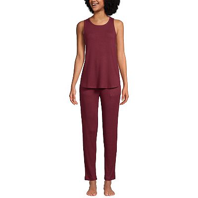 Petite Lands' End Women's Cozy 3-Piece Pajama Top, Pajama Pants