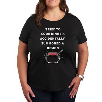 Plus Size Cook Summon Demon Graphic Tee