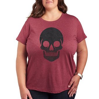 Plus Size Skull Sparkle Graphic Tee