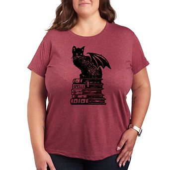 Plus Size Spells Cat Graphic Tee