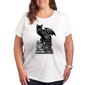 Plus Size Spells Cat Graphic Tee