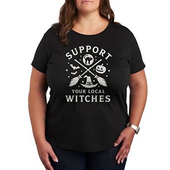 Plus Size Support Your Local Witches Graphic Tee