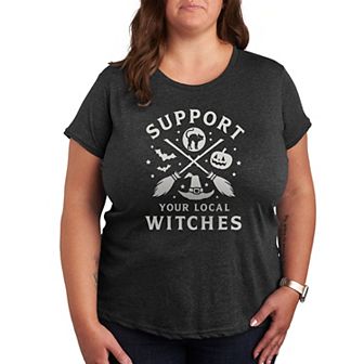 Plus Size Support Your Local Witches Graphic Tee