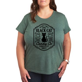 Plus Size Black Cat Candy Co. Graphic Tee