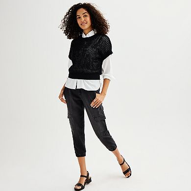 Women's Sonoma Goods For Life® Short Sleeve Open Stitch Dolman Sweater