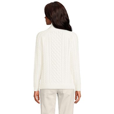 Women's Lands' End Cable Zip Front Cardigan Sweater