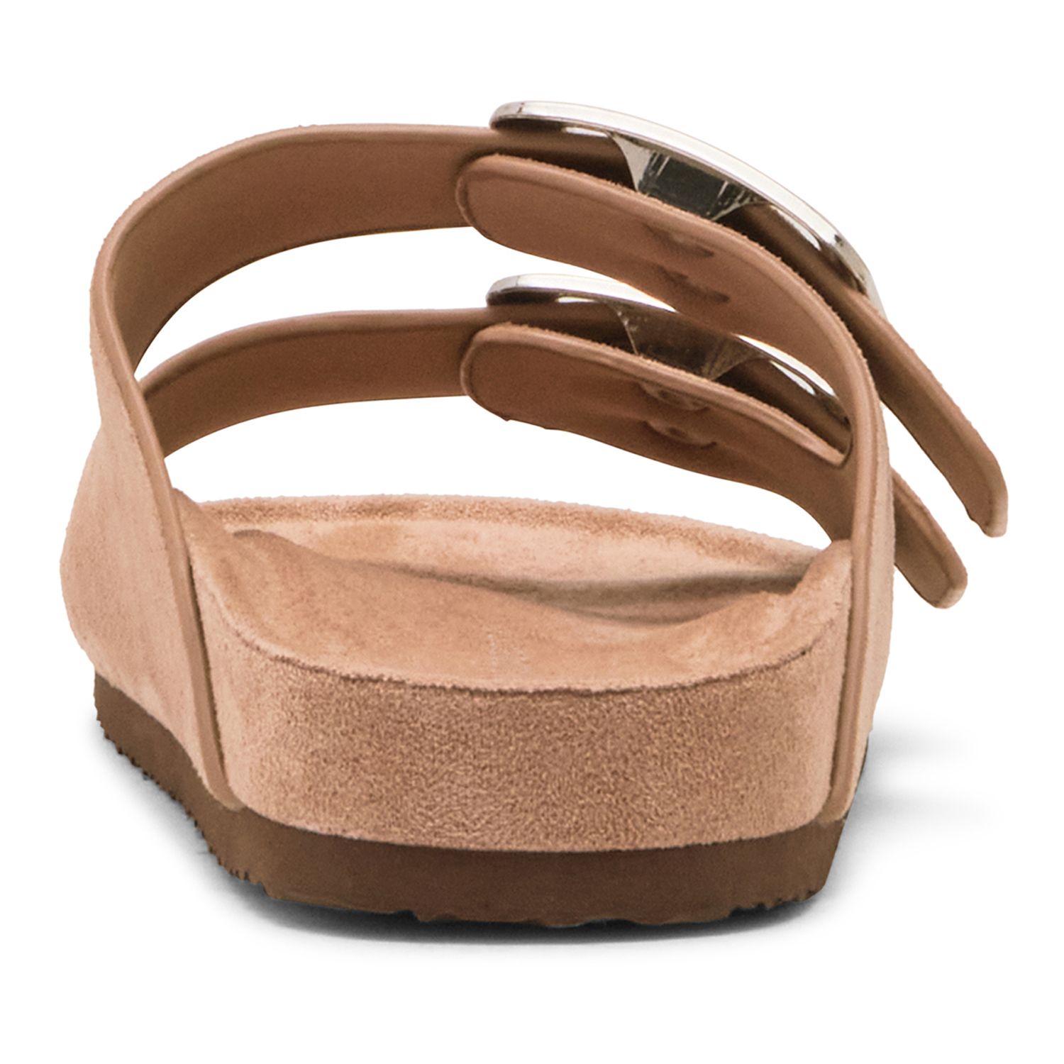 Madden Girl Natural Bodiee Patent Buckle Slide Sandals