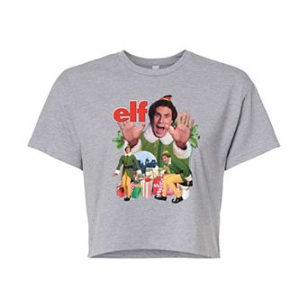 Juniors' Elf Buddy Cropped Graphic Tee