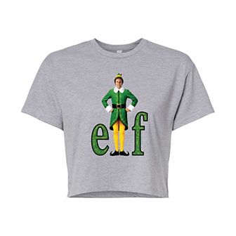 Juniors' Elf Buddy Cropped Graphic Tee