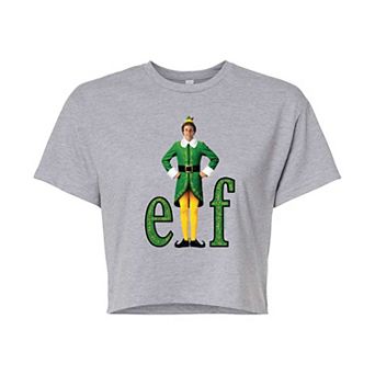 Juniors' Elf Buddy Cropped Graphic Tee