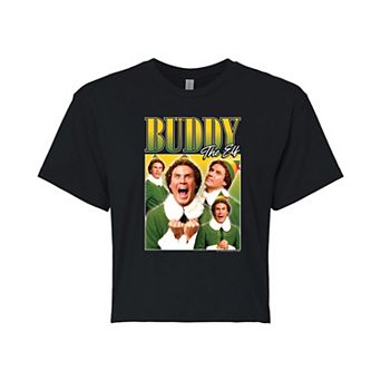 Juniors' Elf Buddy Cropped Graphic Tee
