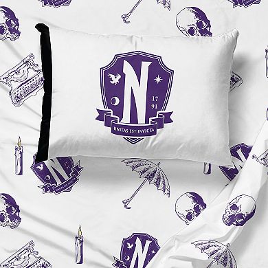 Wednesday Nevermore Patches Bedding Set