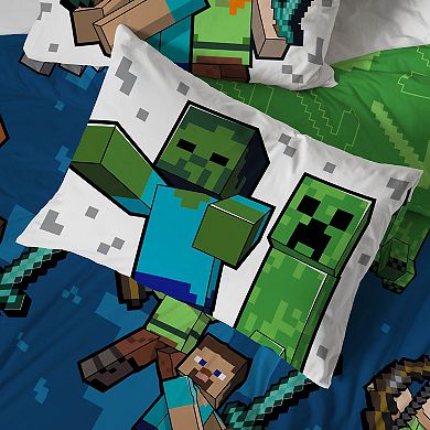 Minecraft Battle Time Bedding Set with Sham