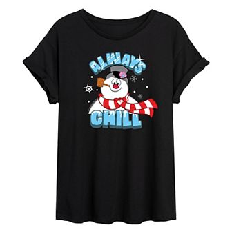 Juniors' Frosty The Snowman Always Chill Graphic Tee