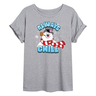 Juniors' Frosty The Snowman Always Chill Graphic Tee