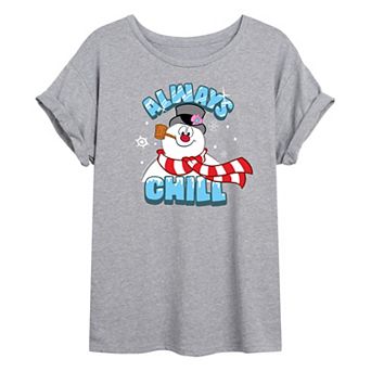 Juniors' Frosty The Snowman Always Chill Graphic Tee