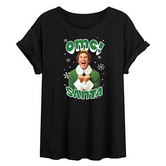 Juniors' Elf OMG Santa Graphic Tee