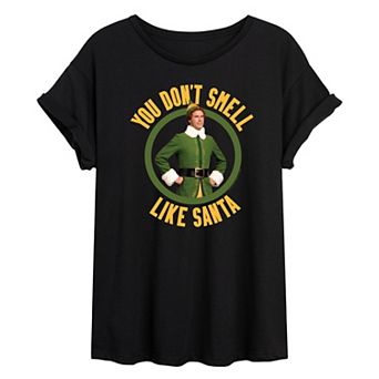 Juniors' Elf You Don't Smell Like Santa Graphic Tee