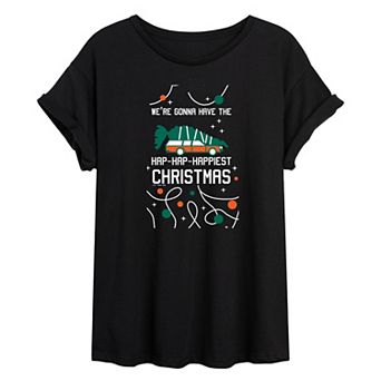 Juniors' Christmas Vacation Happiest Graphic Tee