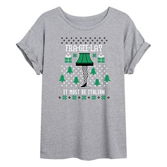 Juniors' A Christmas Story Leg Lamp Graphic Tee