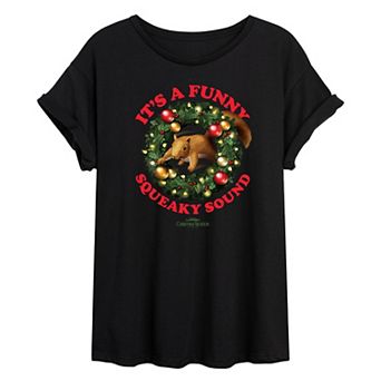 Juniors' Christmas Vacation Funny Squeaky Sound Graphic Tee