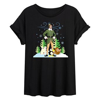 Juniors' Elf Buddy and Arctic Puppets Graphic Tee
