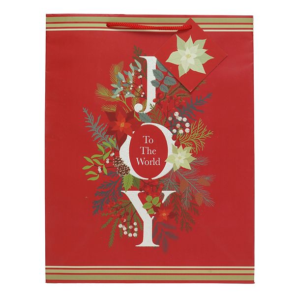Christmas Joy Floral Large Gift Bag