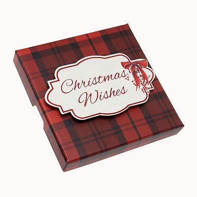 Plaid Wishes Square Christmas Gift Card Holder