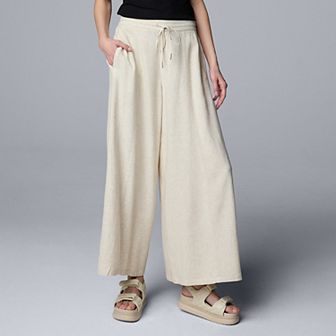 Women's Simply Vera Vera Wang Linen Blend Wide Leg Pants