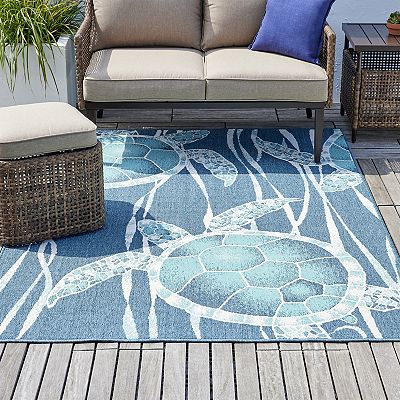 Sonoma Goods For Life® Swimming Turtles Indoor/Outdoor Area Rugs