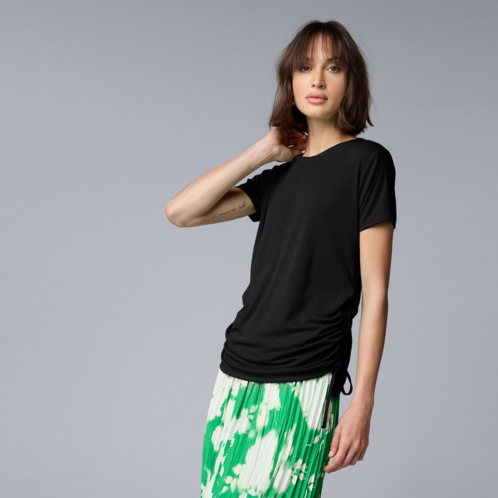 Tiarna Side Ruched Tee - Chocolate