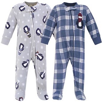 Infant Boy Fleece Zipper Sleep and Play 2 pk