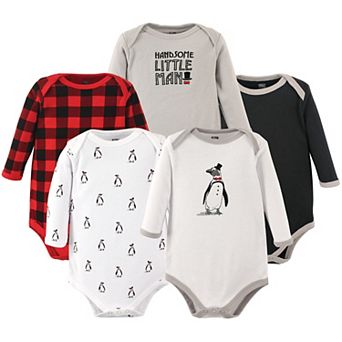 Infant Boy Cotton Long-Sleeve Bodysuits 5 pk