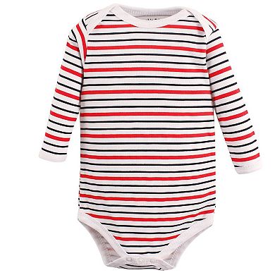 Luvable Friends Baby Boy Cotton Long-Sleeve Bodysuits 5pk, Speedy, 0-3 Months
