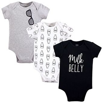 Little Treasure Baby Boy Cotton Bodysuits 3 pk Milk Belly, 6-9 Months