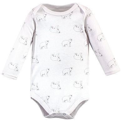 Hudson Baby Infant Boy Cotton Long-Sleeve Bodysuits 5pk, Polar Bear, 6-9 Months