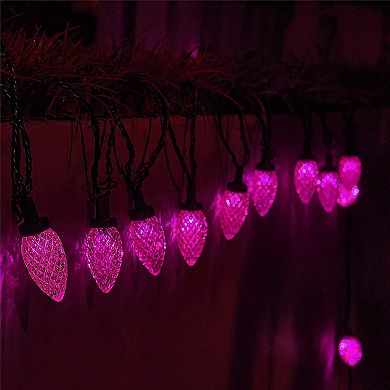 Twinkle Star C9 Christmas String Lights, 50 LED 33ft Outdoor Fairy Lights with 29V Safe Adaptor, Extendable Wire String Lights for Patio Xmas Tree Wedding Party Decoration