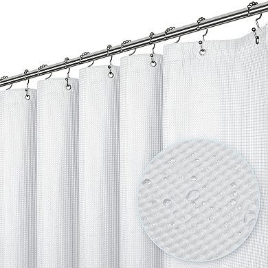 Waffle Weave Fabric Shower Curtain - 72" W X 96" H-liba