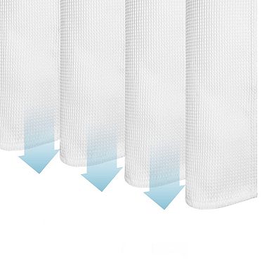 Waffle Weave Fabric Shower Curtain - 72" W X 96" H-liba