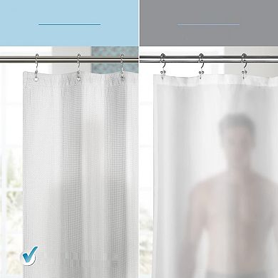 Waffle Weave Fabric Shower Curtain - 72" W X 96" H-liba