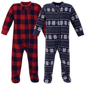 Infant Boy Fleece Zipper Sleep and Play 2 pk