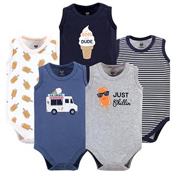 Infant Boy Cotton Sleeveless Bodysuits 5 pk